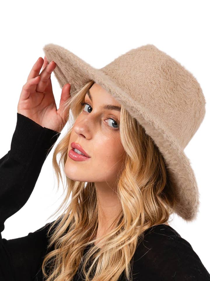 Cozy Fuzzy Fedora for wholesale by Embellish Your Life
