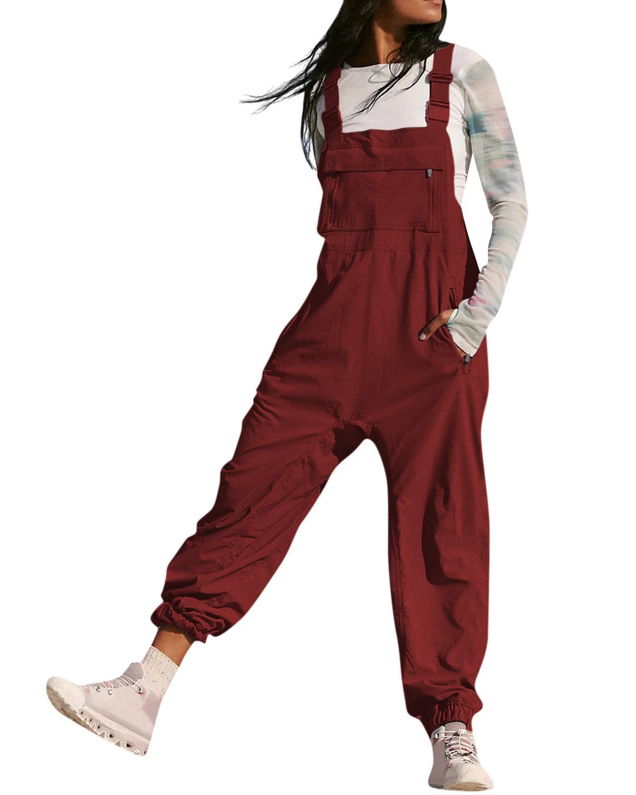 HIDDENBRAND - Wholesale Jumpsuit - Women's - Cargo Bib Chic Casual Legging Jumpsuit4