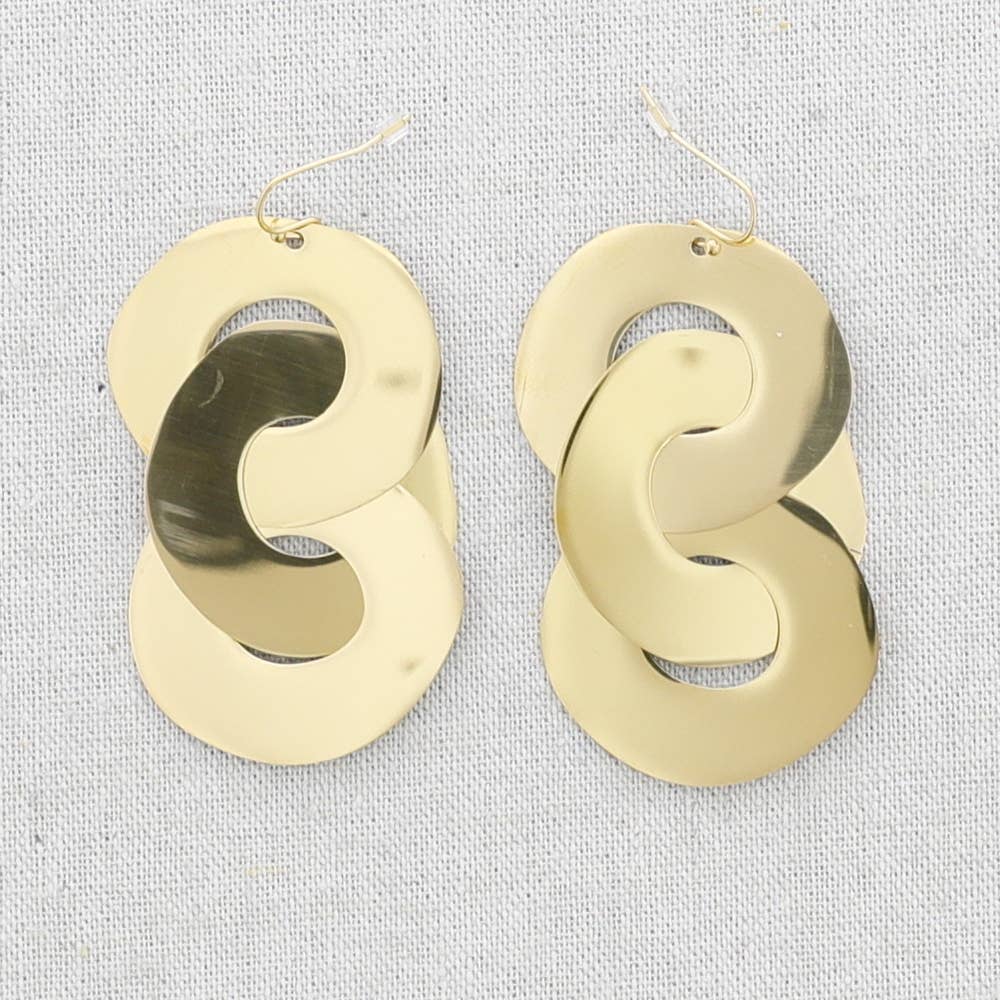 Sonata - Wholesale Snap Jewelry - Triple Eslabon Steel Earrings0