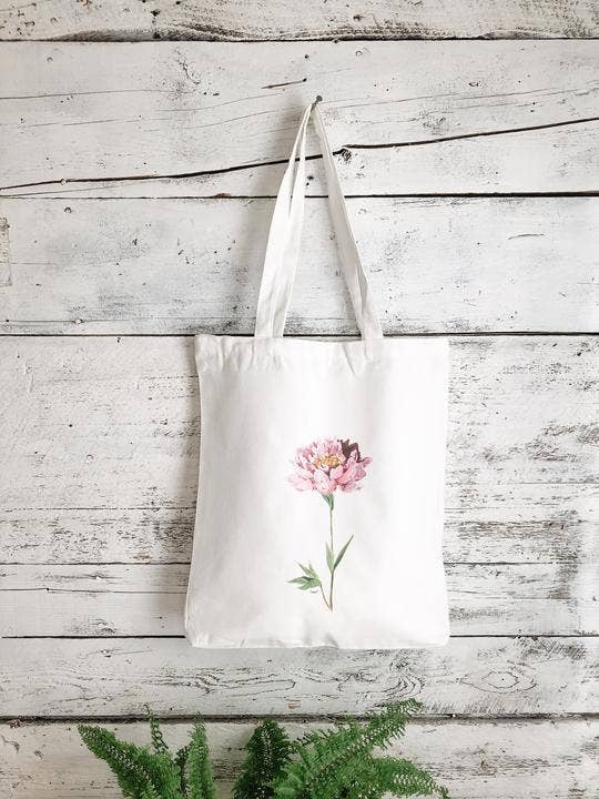 Single Stem Peony Market Bag for wholesale by Studio on Tenth