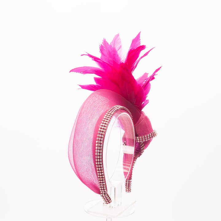 KaKyCo - Wholesale Fashion Headband - Women's - Feather, Rhinestone, Crinoline Embellished Headband | AJ849H30
