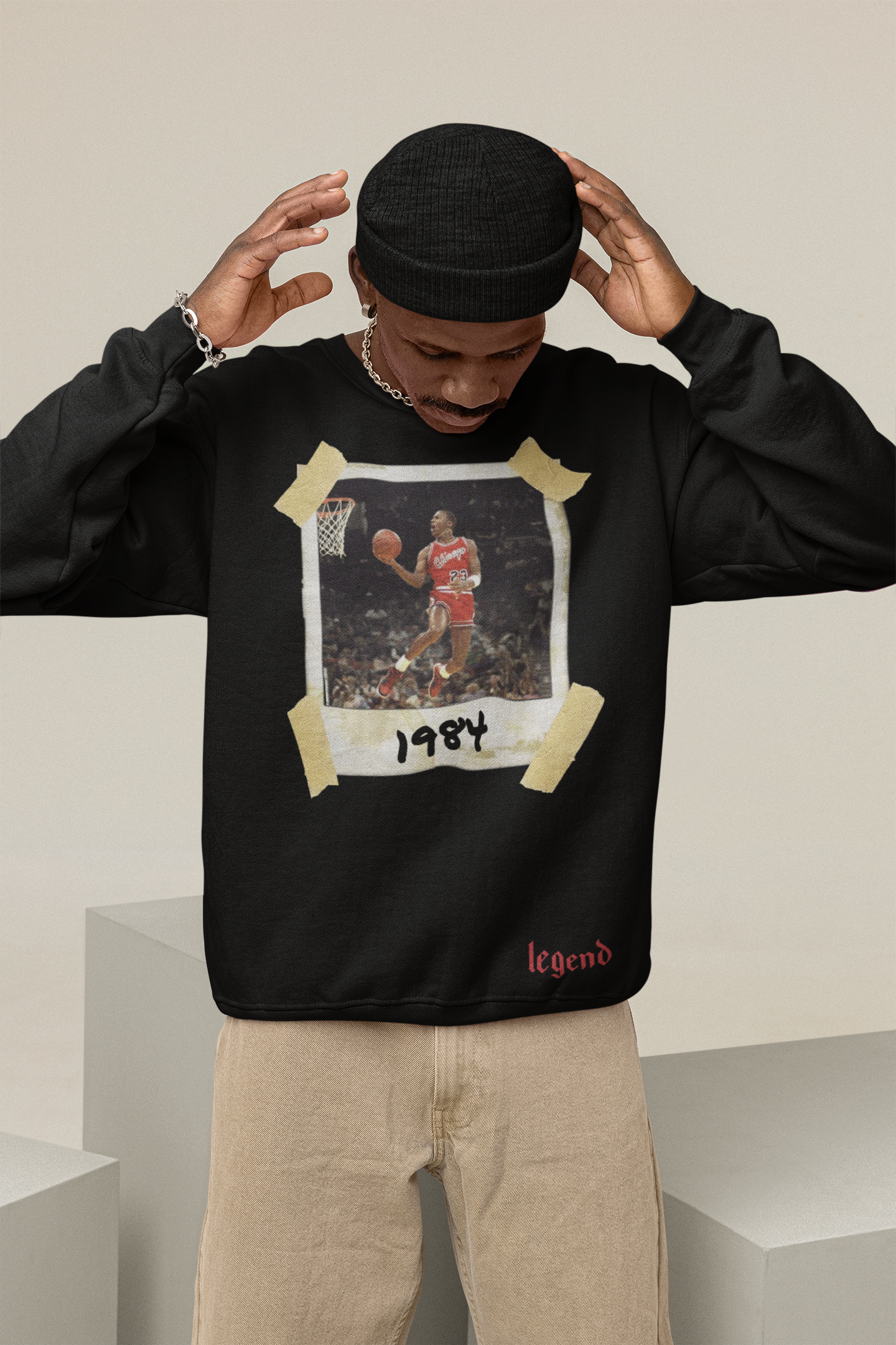 Suga Bearz - Wholesale Graphic Sweatshirt - Men's - Michael Jordan 1984 Men's Legend Sweatshirt1