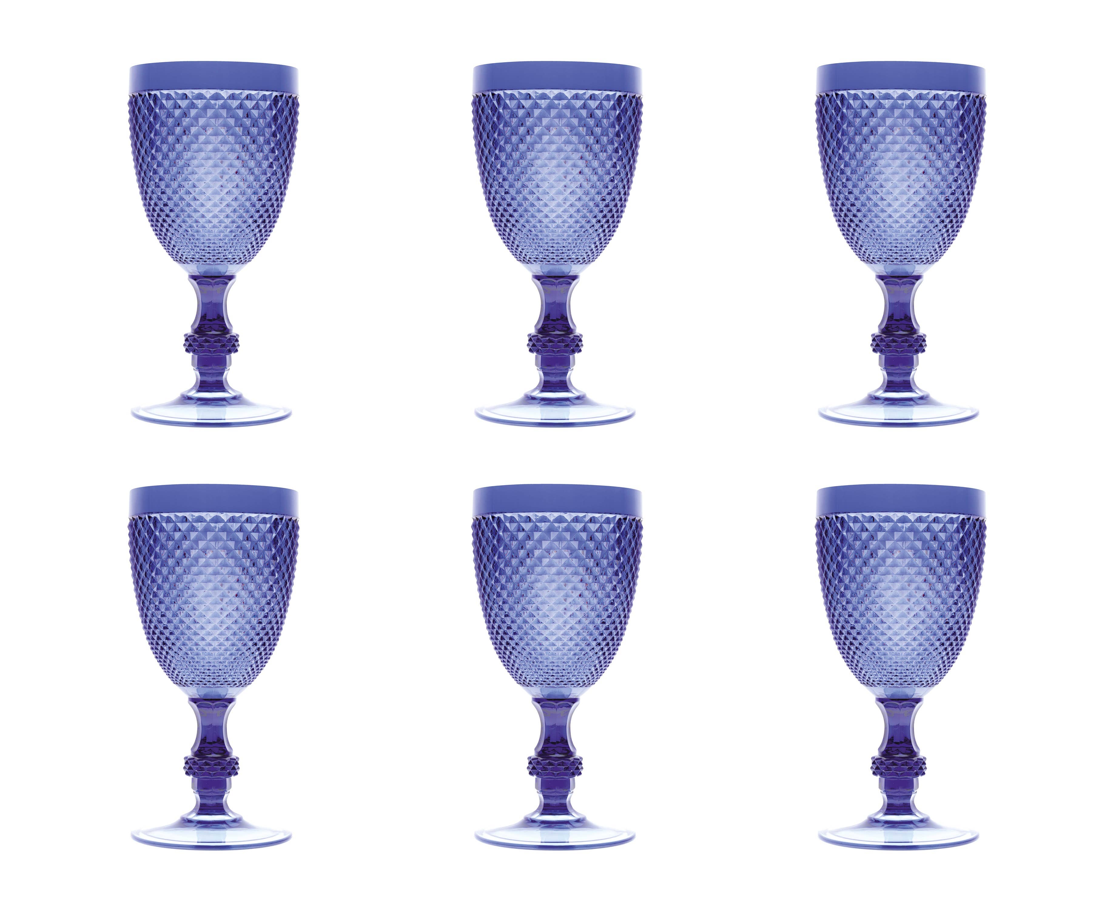 Set of 6 Diamond Blue Glasses CL 39 for wholesale on Faire0
