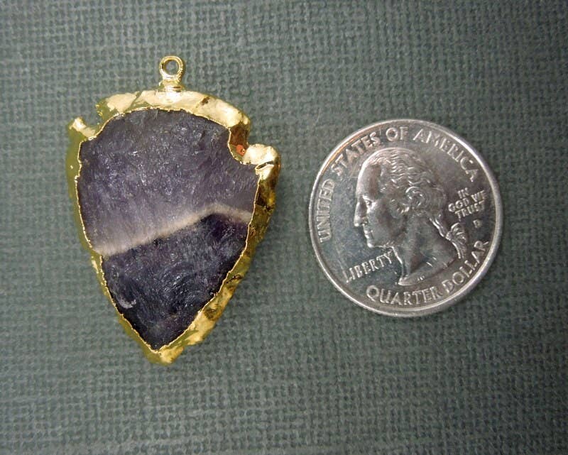 Jewelers Paradise - Wholesale Individuele bedel/hanger - Amethist Arrowhead kristallen hanger 2