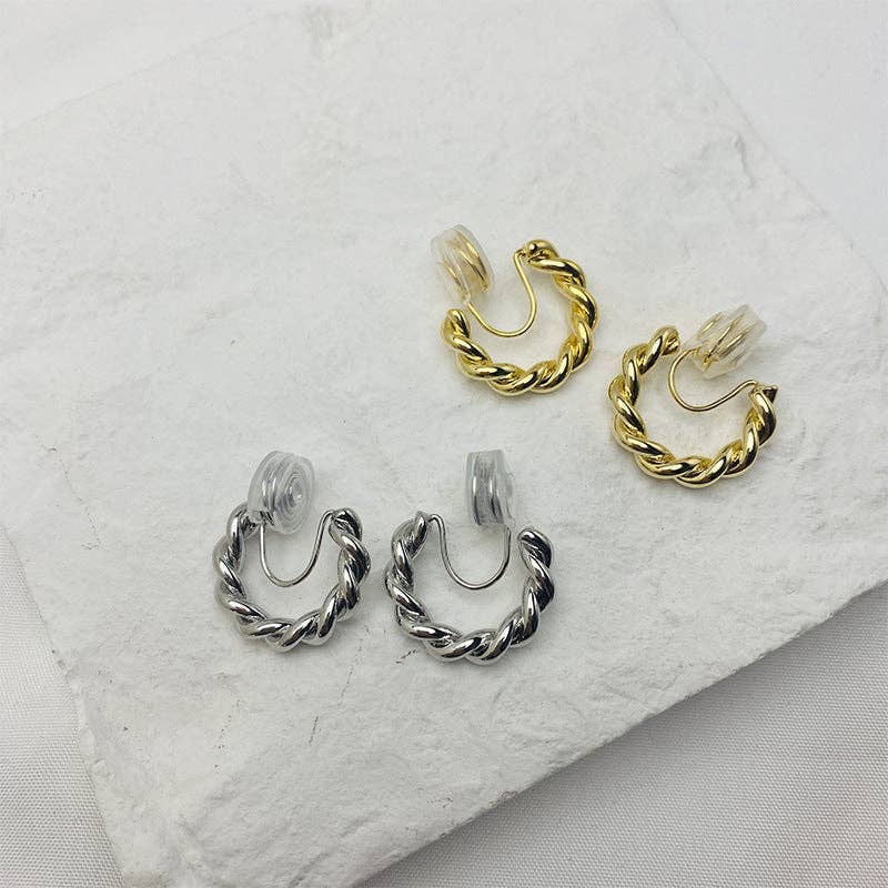 Revelari - Wholesale Jewelry Set - Twisted Hoop Earring Set in Gold and Silver2