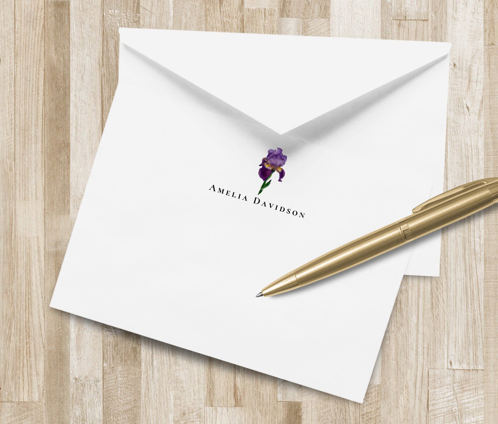 The Winsome Life Stationery - Wholesale Stationery/Notecard Set - Personalized Iris Flower Stationery / Stationary Set3