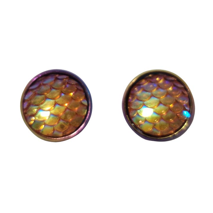 Brincos de escala de dragão/sereia por atacado de Blue Bourbon Designs