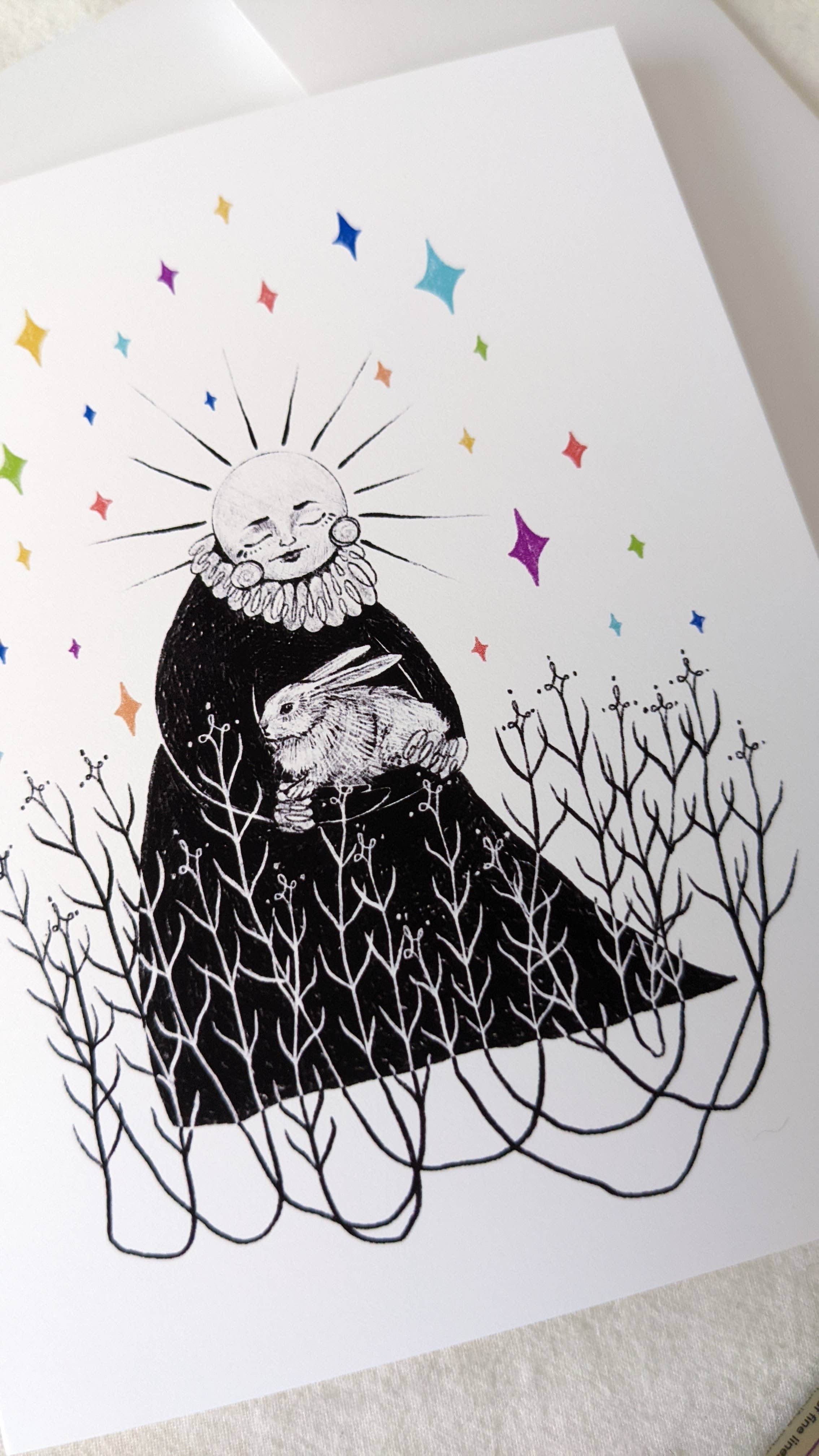 Moth Folk Studio - Wholesale Everyday Greeting Card - "Prism Priestess No.II" Notecard1