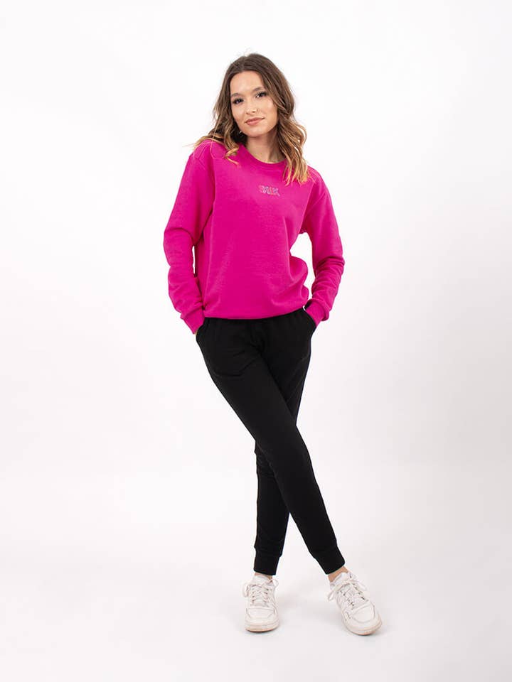 Felpa Merger Fucsia con stampa colorata, vestibilità regolare per la vendita all'ingrosso da parte di StockNow Unipessoal