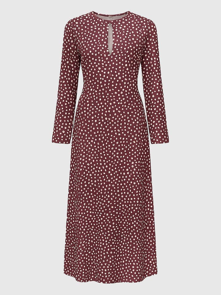 An'ge - Wholesale Dress - Women's - MASELMA MIDI DRESS jacaranda choco4