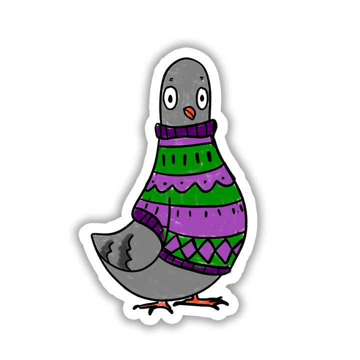 Winter | Pigeon | Waterproof Vinyl Sticker | 3" for wholesale by Rebel and Siren Stickers