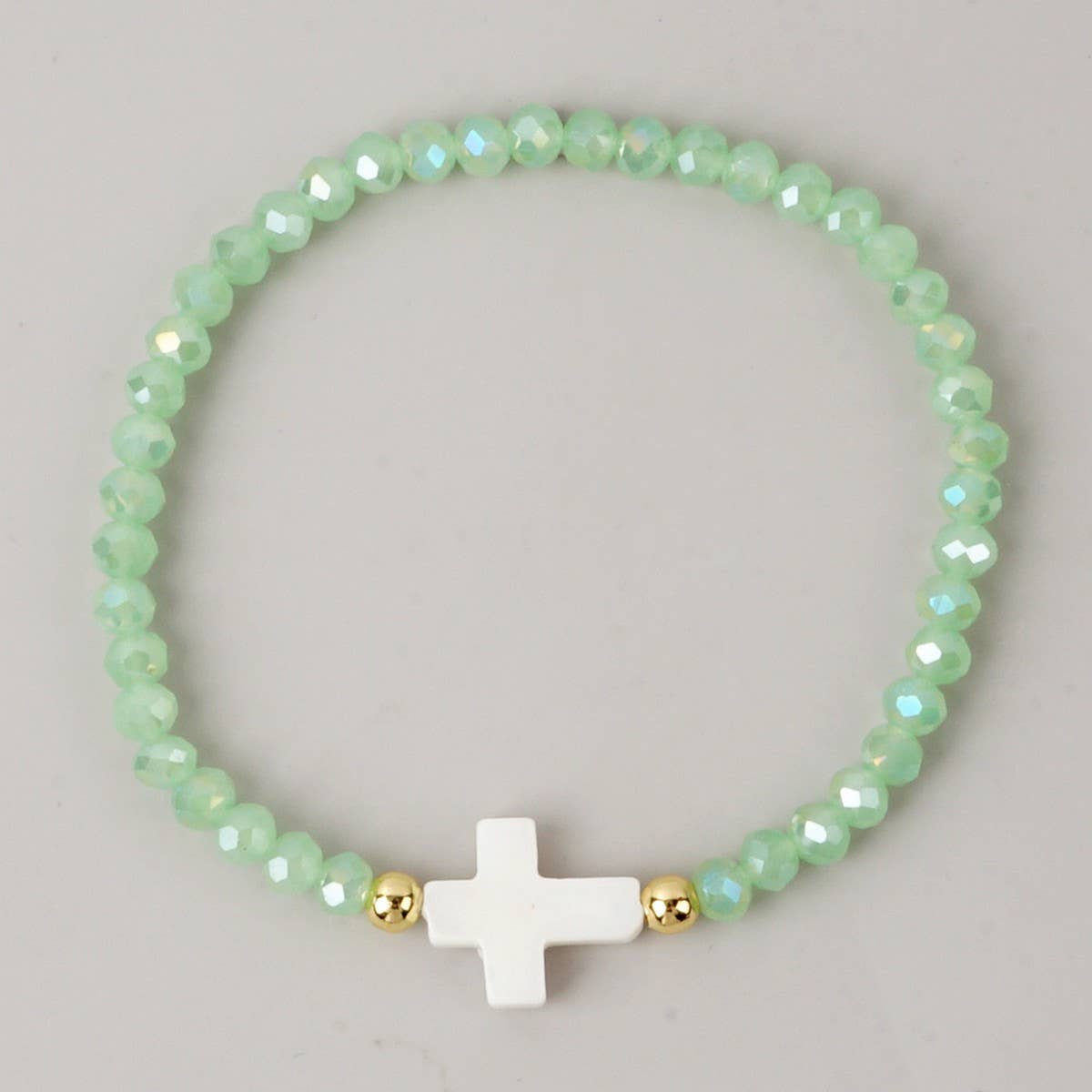 ACCITY - Wholesale Beaded Bracelet - CROSS COLORED CRYSTAL HANDMADE BRACELET_CWMM381912