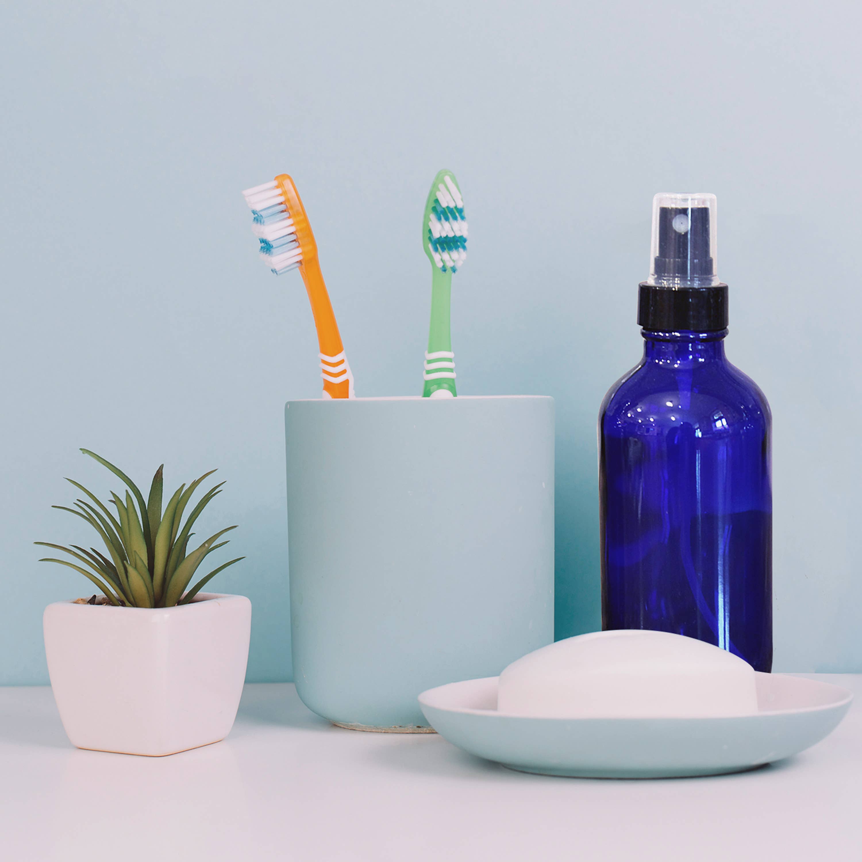 Nevlers - Wholesale Spray bottle - Cobalt Blue Glass Spray Bottles - 4 oz. (Pack of 24)5