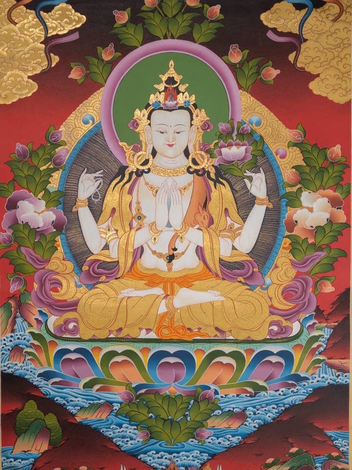 Thangka de Meditação Chenrezig por atacado de Lucky Thanka