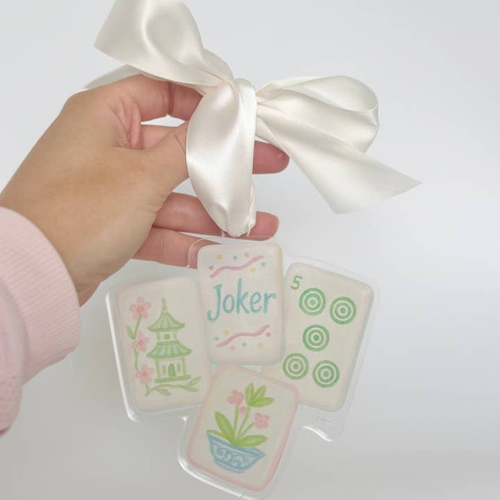 Anna Walding Art - Wholesale Ornament - Acrylic Mahjong Block - Ornament, mini, large