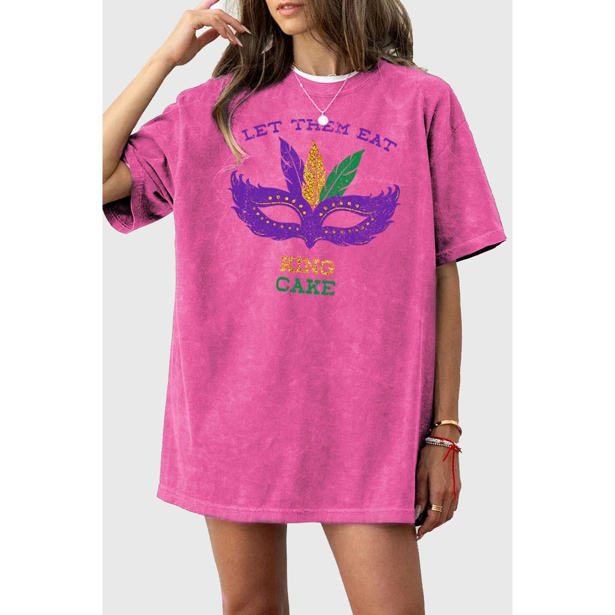 HRTandLUV – Engroshandel Grafisk t-shirt - Dame – LAD DEM SPISE GLIMMER OVERSIZED MINERAL GRAPHIC TEE4