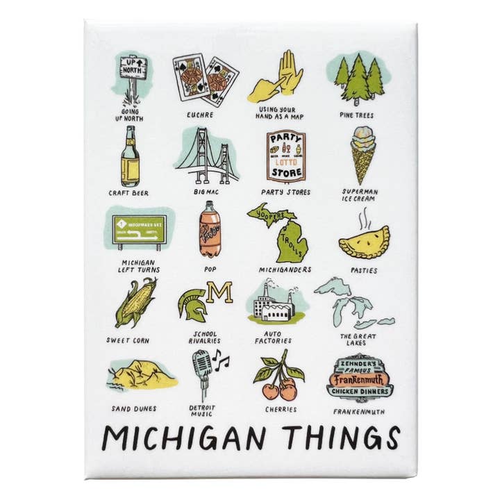 Michigan Things Rectangle Magnet for wholesale by City Bird