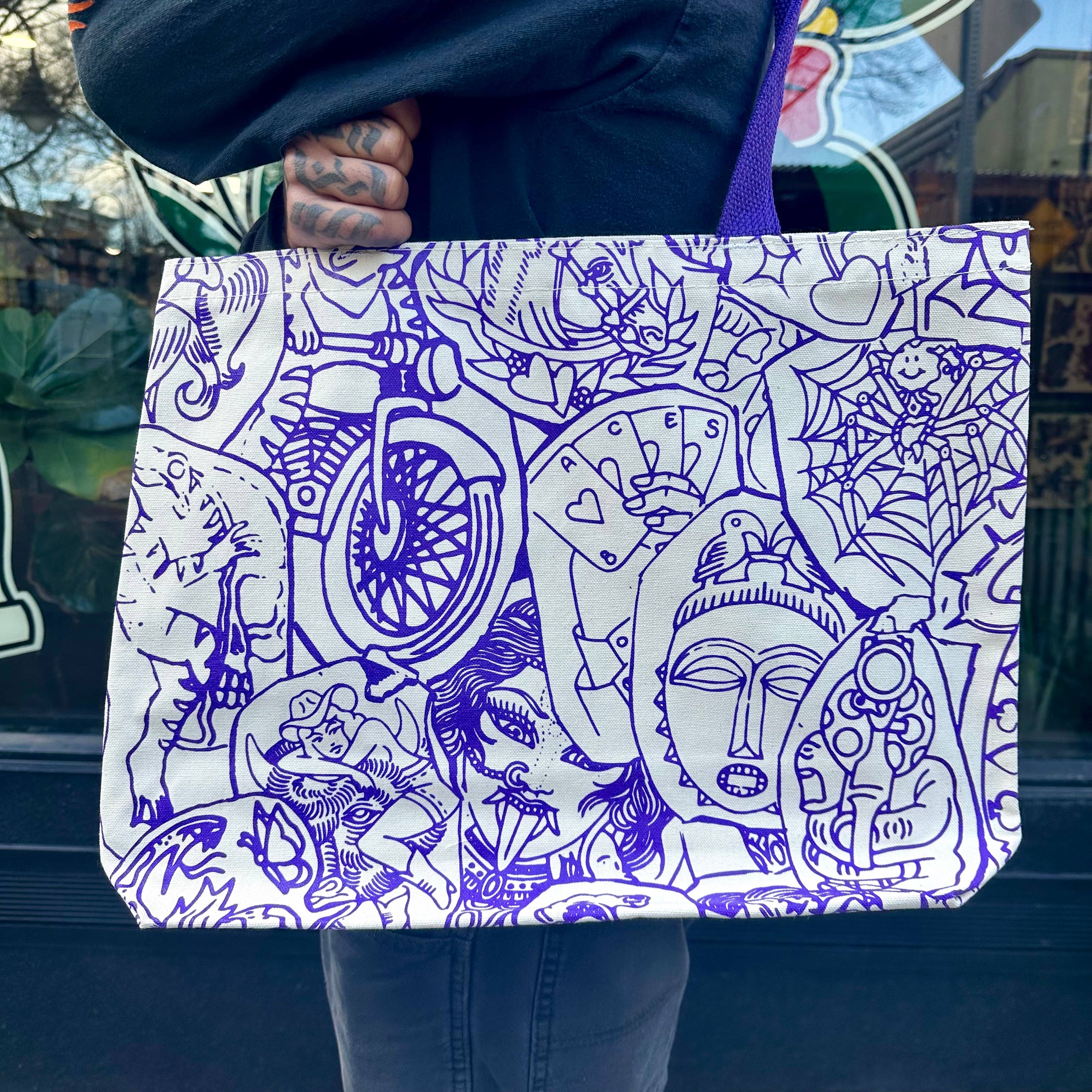 Foolish Fetish - Wholesale Tote Bag - Unisex - Tattoo Stencil Tote Bag3