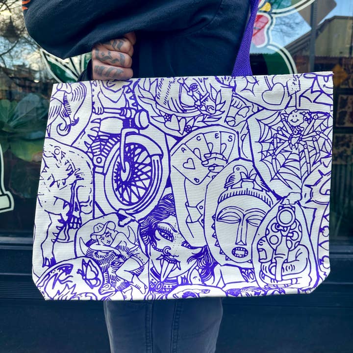 Foolish Fetish - Wholesale Tote Bag - Unisex - Tattoo Stencil Tote Bag3