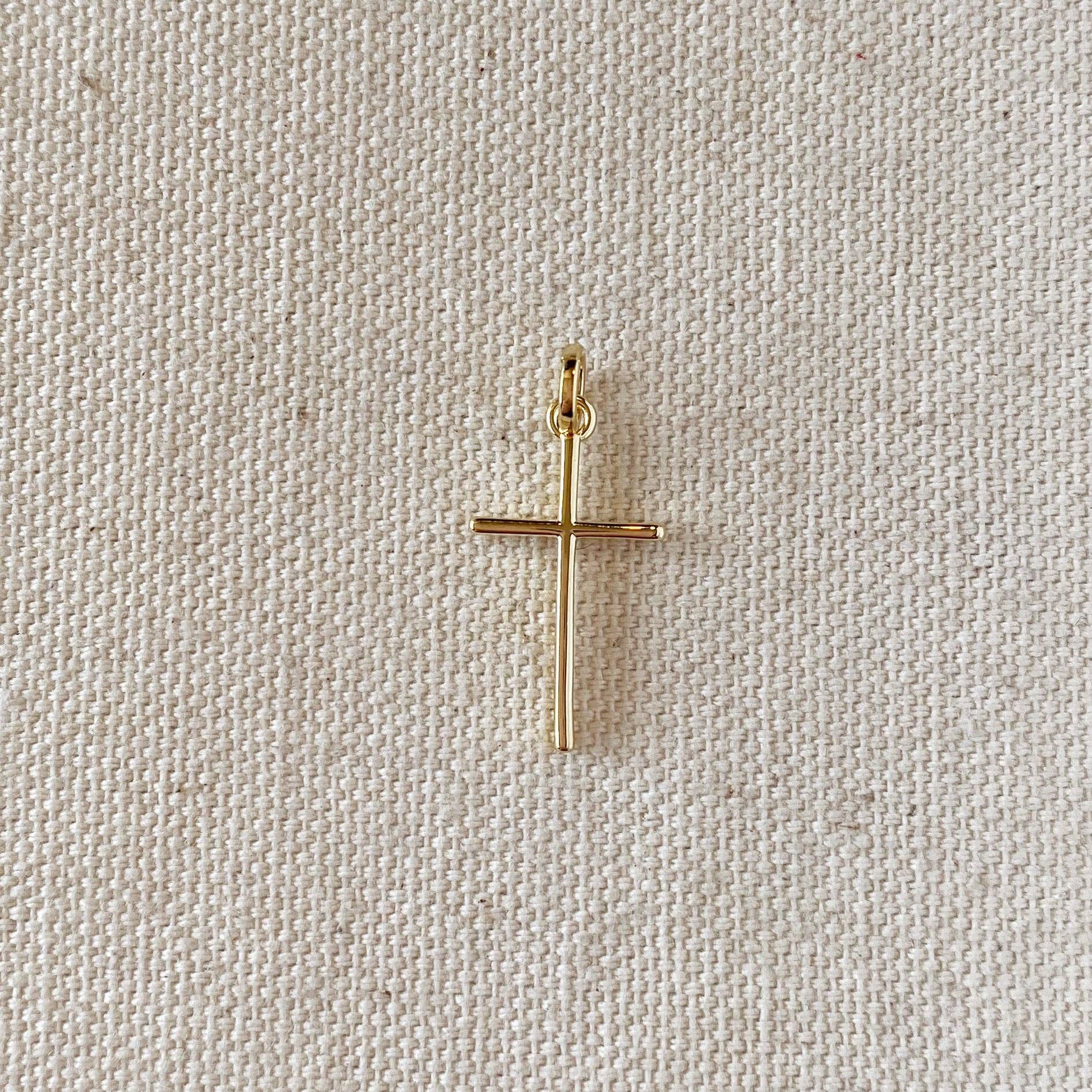 GoldFi - Wholesale Individual Charm/Pendant - 18k Gold Filled Thin Plain Cross Pendant