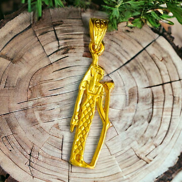 Winged Goddess Maat Of Justice Gold Pendant for wholesale by ALADDIN'S LAMP JEWELRY
