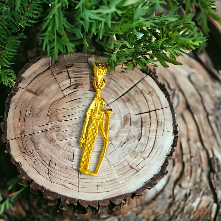 Winged Goddess Maat Of Justice Gold Pendant for wholesale by ALADDIN'S LAMP JEWELRY