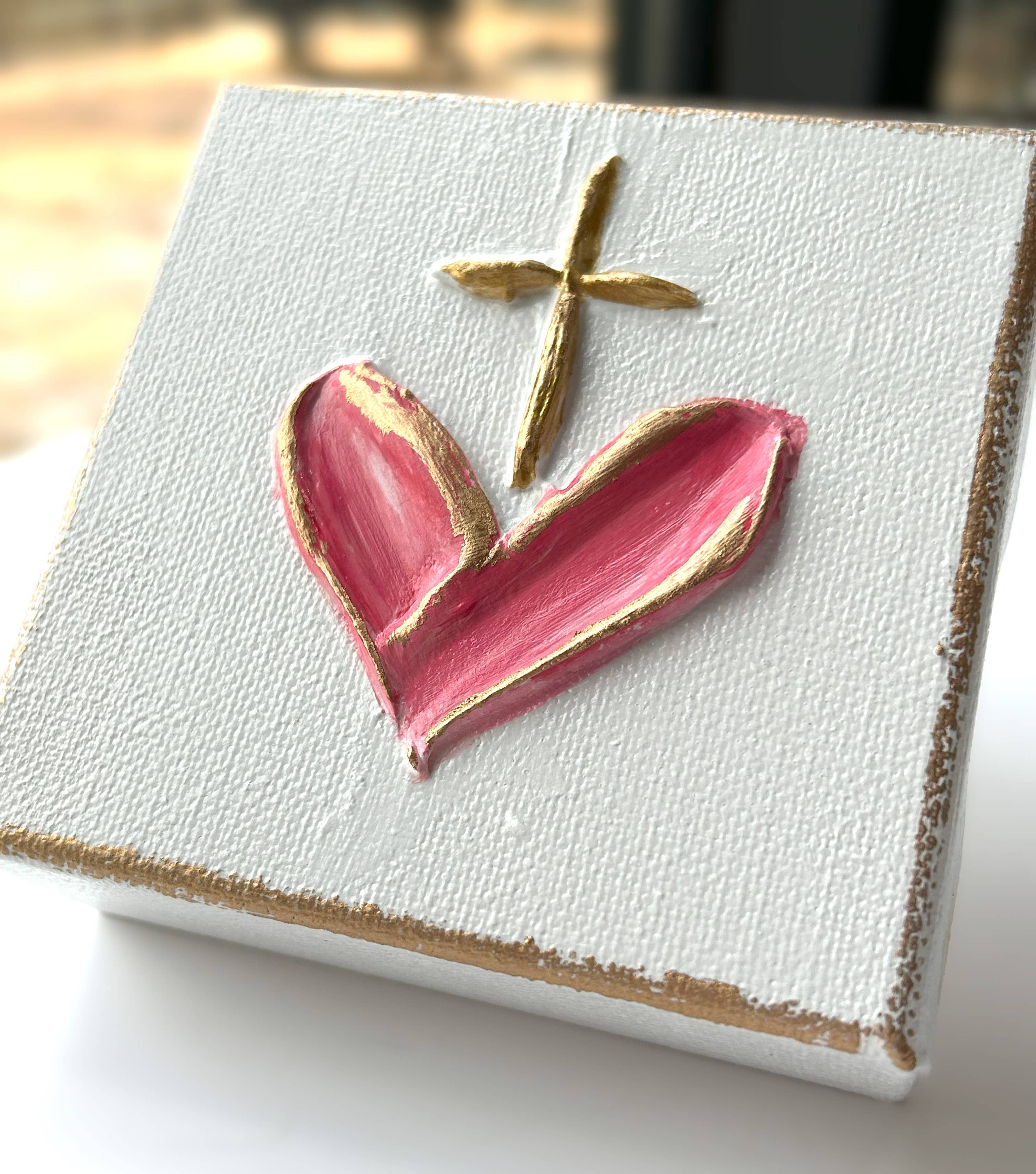 Coddiwomple - Wholesale Painting/Drawing - Heart & cross canvas | valentine easter mercy grace sacred2