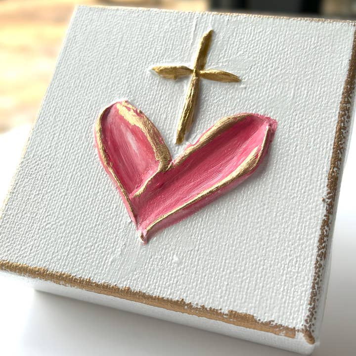 Coddiwomple - Wholesale Painting/Drawing - Heart & cross canvas | valentine easter mercy grace sacred2