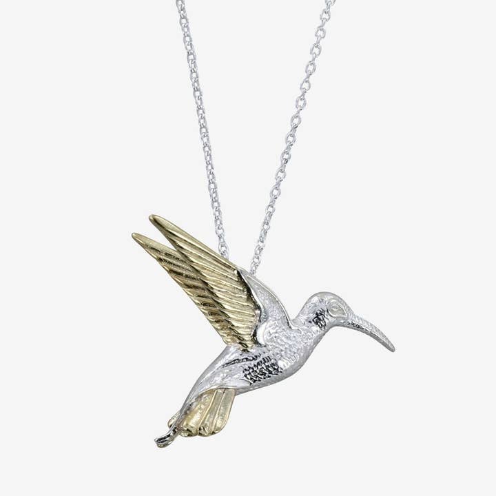 Silver och guld kolibri halsband för wholesale av REEVES & REEVES