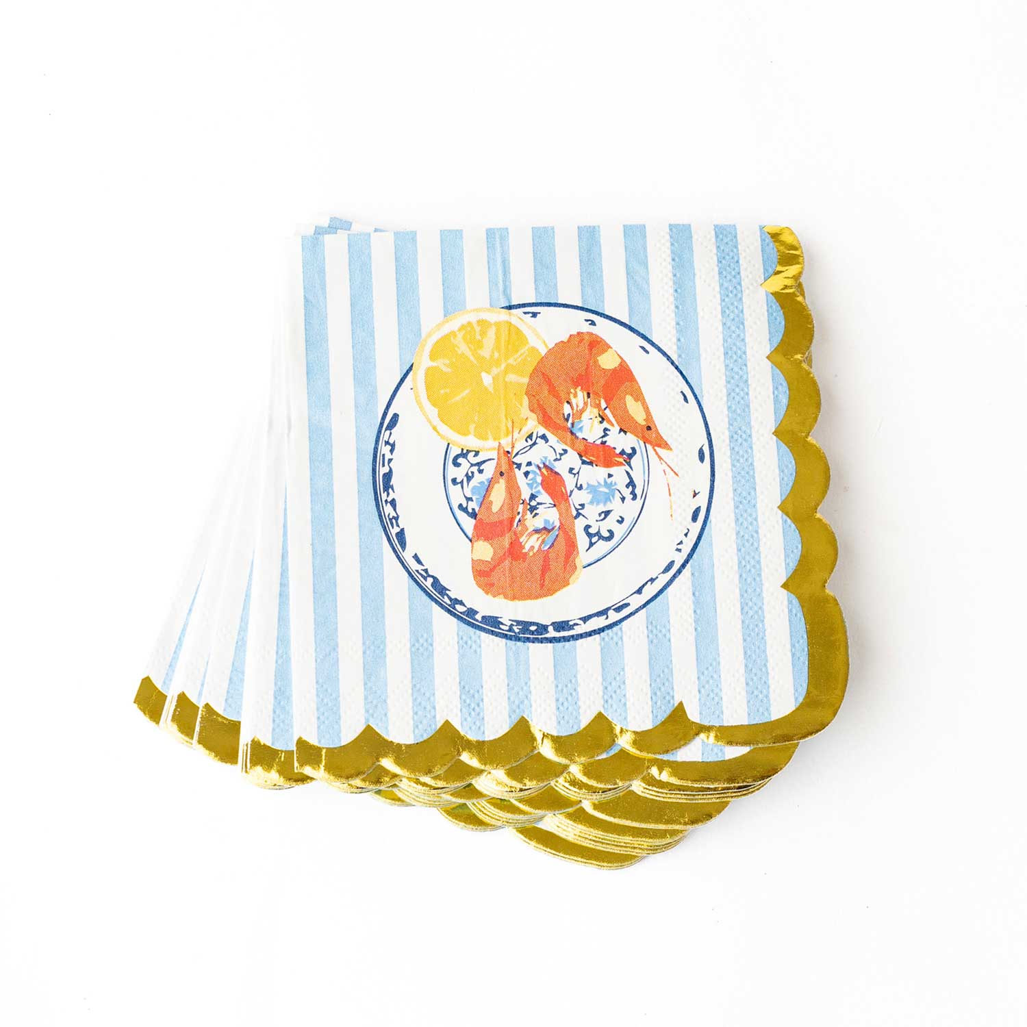 8 Oak Lane - Wholesale Disposable Napkin - Lemon Santorini Paper Beverage Napkin Packs