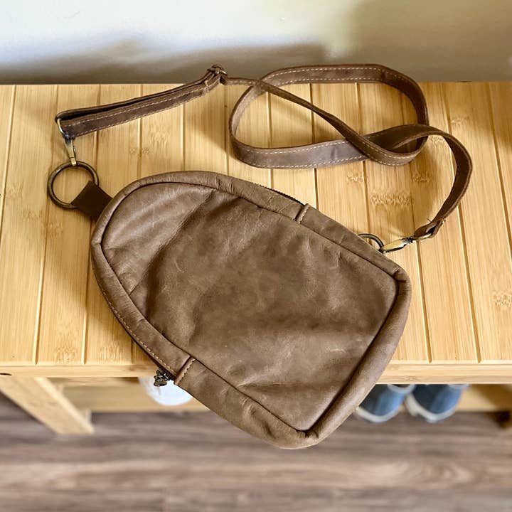 Handmade Full Grain Leather Adjustable Sling (Ayla) for wholesale by Braverly