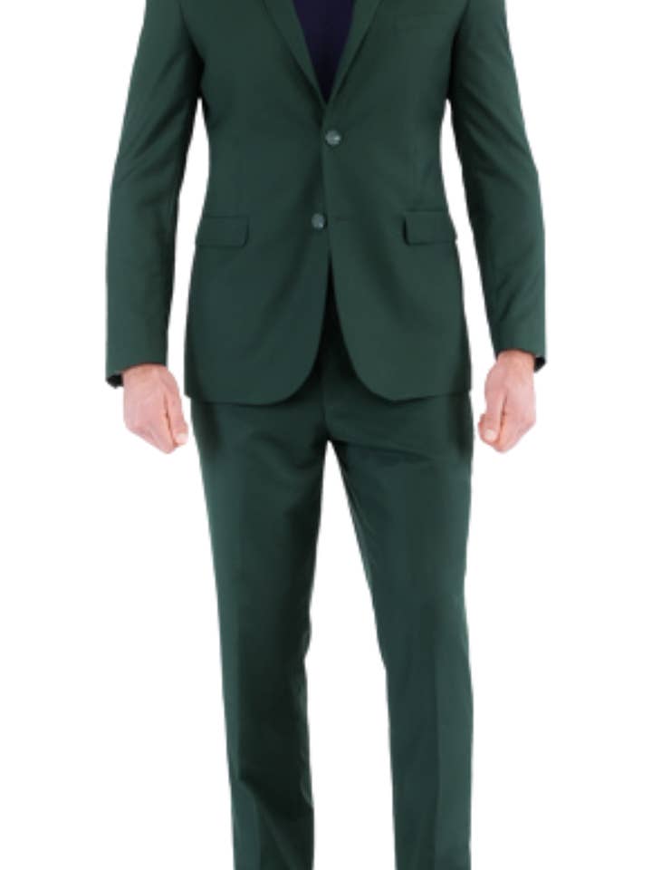 Costume 2 pièces Oslo Hunter vert Slim Fit à revers cranté pour la vente par Ferrecci