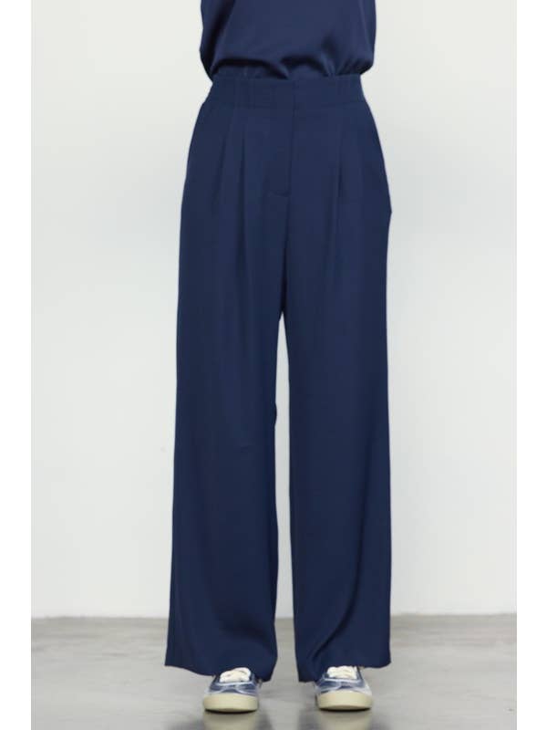 SKIES ARE BLUE - Wholesale Pants - Women's - Recycled Pintuck Wide Leg Pants
11