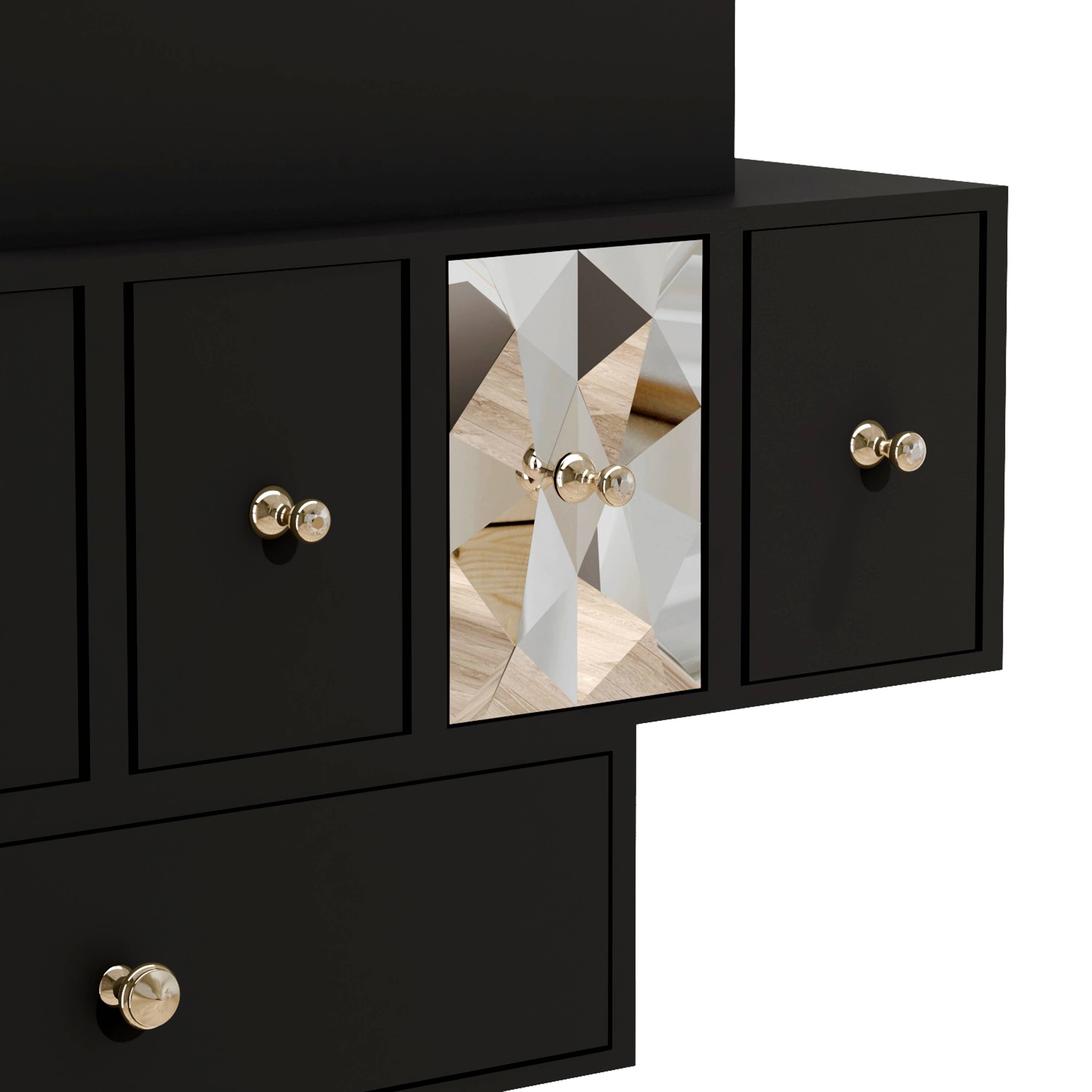 Onn Studio By Merit Home - Vente Console - Console à une jambe avec 5 tiroirs - meuble d'artisanat5