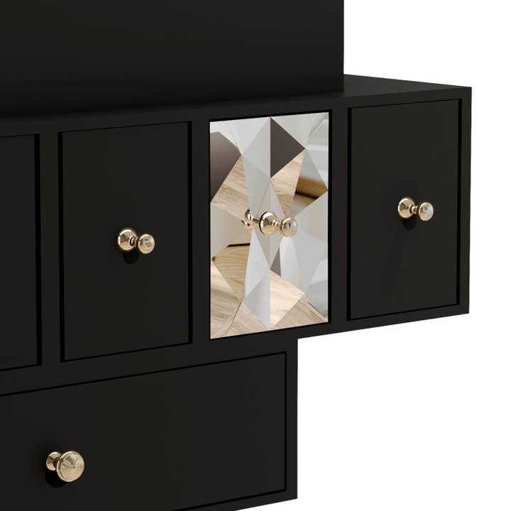 Onn Studio By Merit Home - Vente Console - Console à une jambe avec 5 tiroirs - meuble d'artisanat5