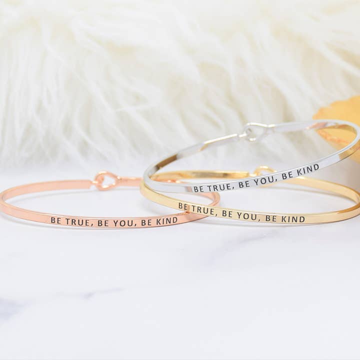 BE TRUE BE YOU BE KIND | Inspired Message Engraved Simple for wholesale by Curated Trinkets