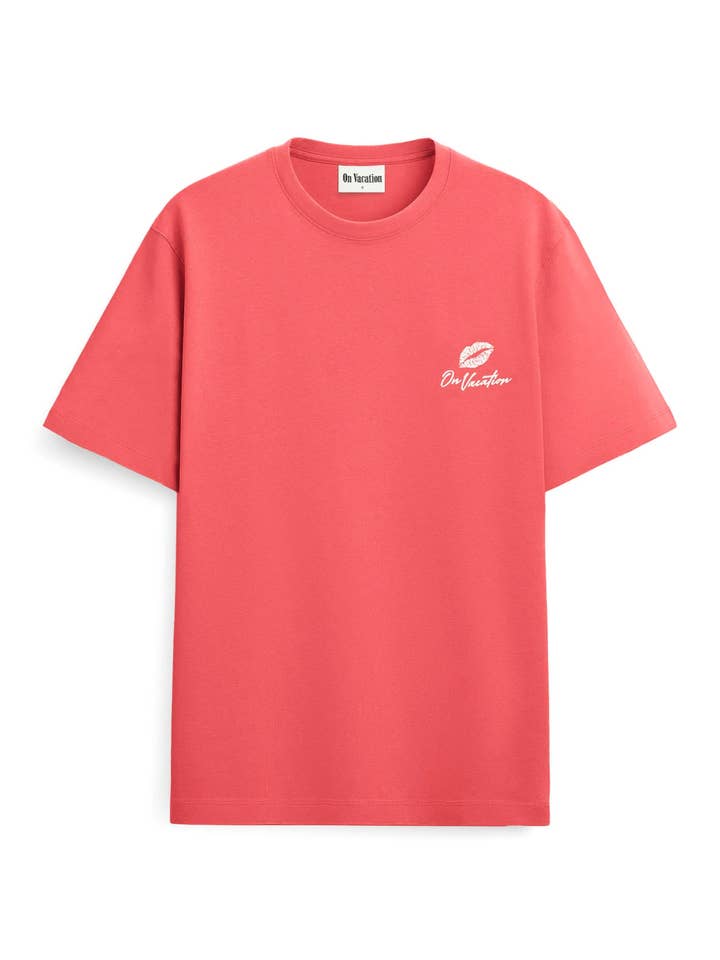 Pink Kiss Me T-Shirt - Coral for wholesale on Faire3