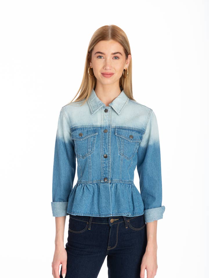 Peplum Hem Jacket Dip Dye for wholesale by Given Kale