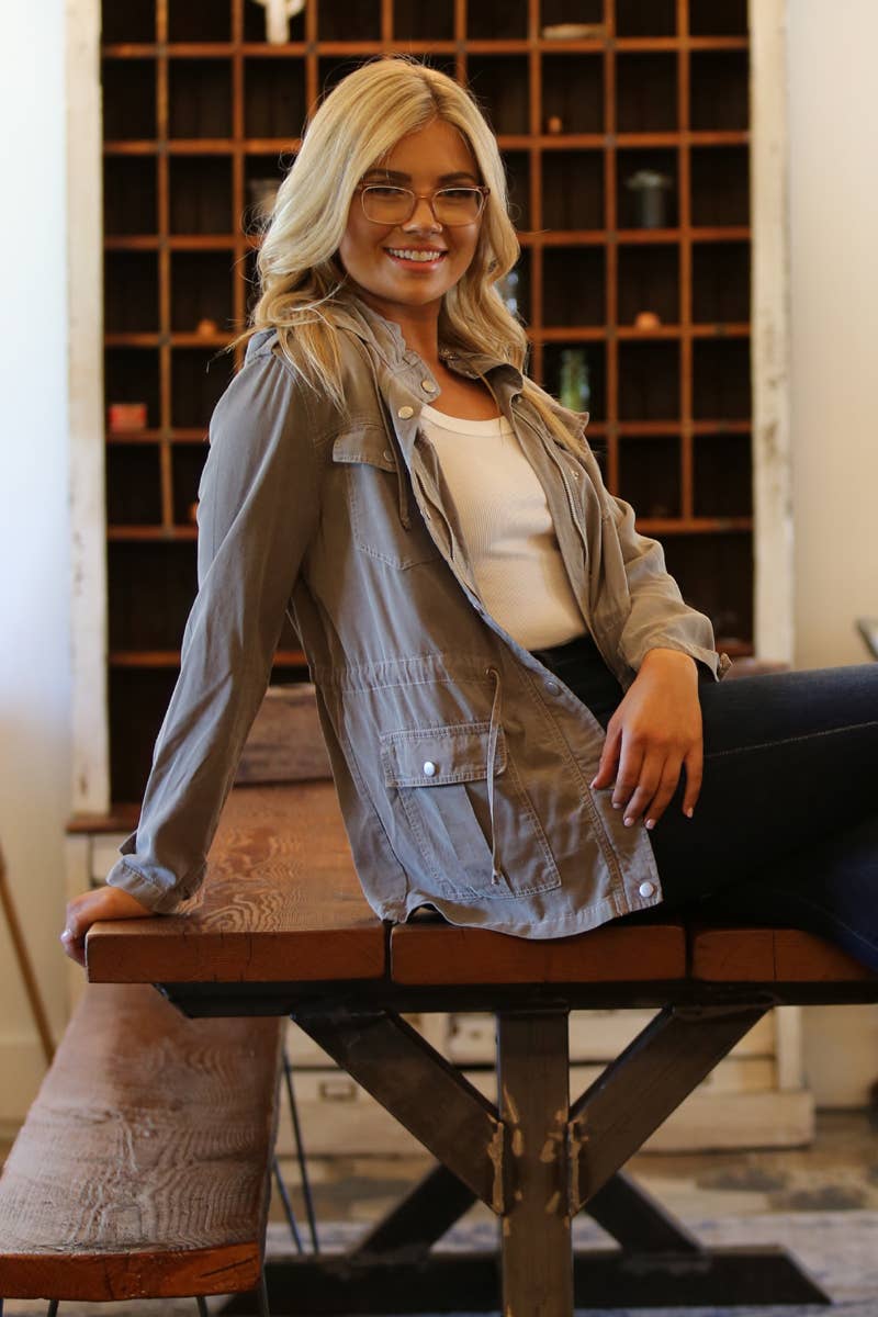 ANGIE - Wholesale Jacket - Women's - SJ629-ASIS TENCEL UTILITY JACKET16