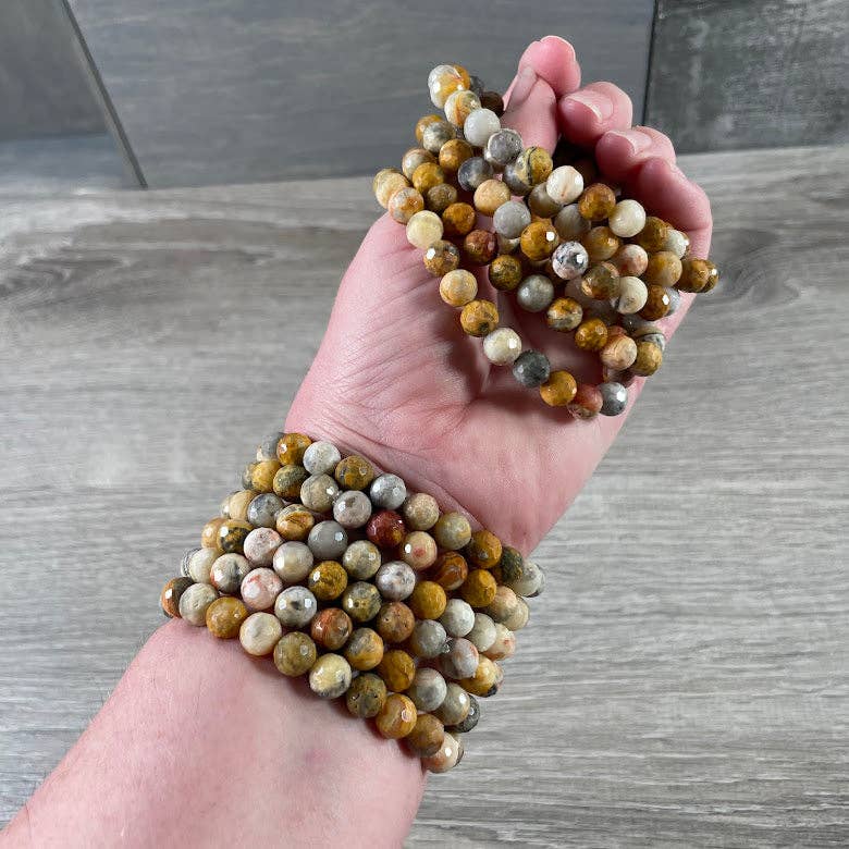 Keystone Crystals - Wholesale Beaded Bracelet - Polyhedral Gemstone Bracelet 8mm  – Assorted Crystals for Retail and Gift Shops17