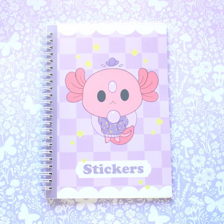 Darling Homebody – Adesivo por atacado – 50 Página Sticker Keeper Book. Oráculo de Axolotl Roxo. Álbum Sticker Reutilizável.1