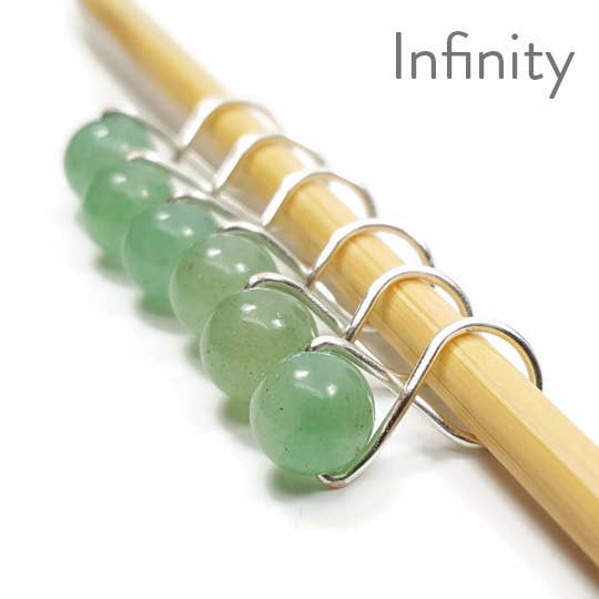 Green Aventurine Knitting or Crochet Stitch Markers for wholesale by Twice Sheared Sheep