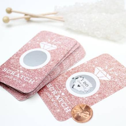 Inklings Paperie - Wholesale Card Game - Bridal Scratch-off Game - Rose Gold Glitter2