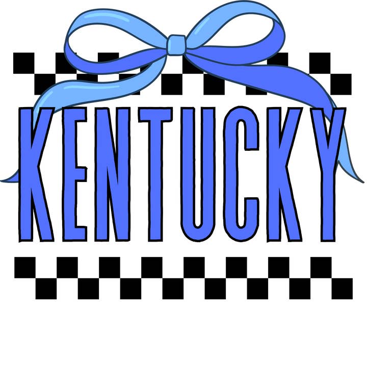 Kentucky Checkered Bow DTF Transfer for wholesale by M2B Designs