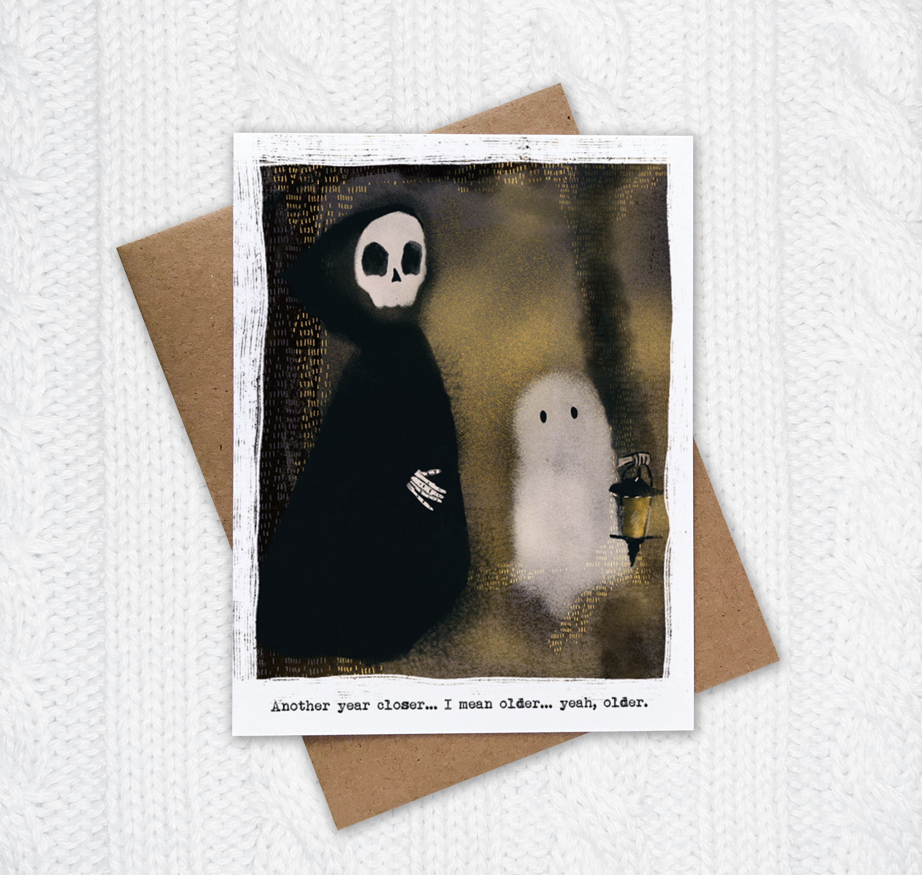 Yellow Birds Design - Wholesale Birthday Card - Grim Reaper and Ghost Birthday Card - Quirky Humor2