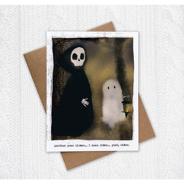 Yellow Birds Design - Wholesale Birthday Card - Grim Reaper and Ghost Birthday Card - Quirky Humor2