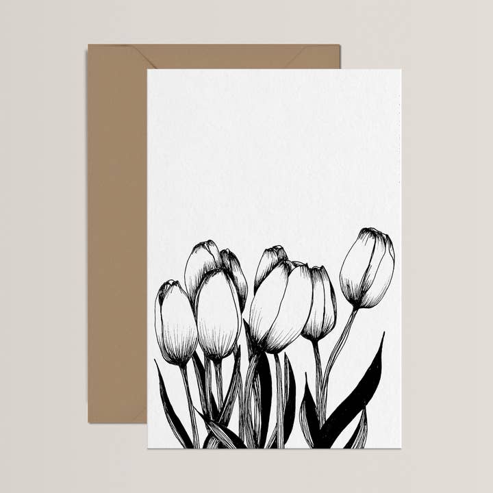 Tulip Kraft Double Card and Envelope for wholesale by monocotylédone