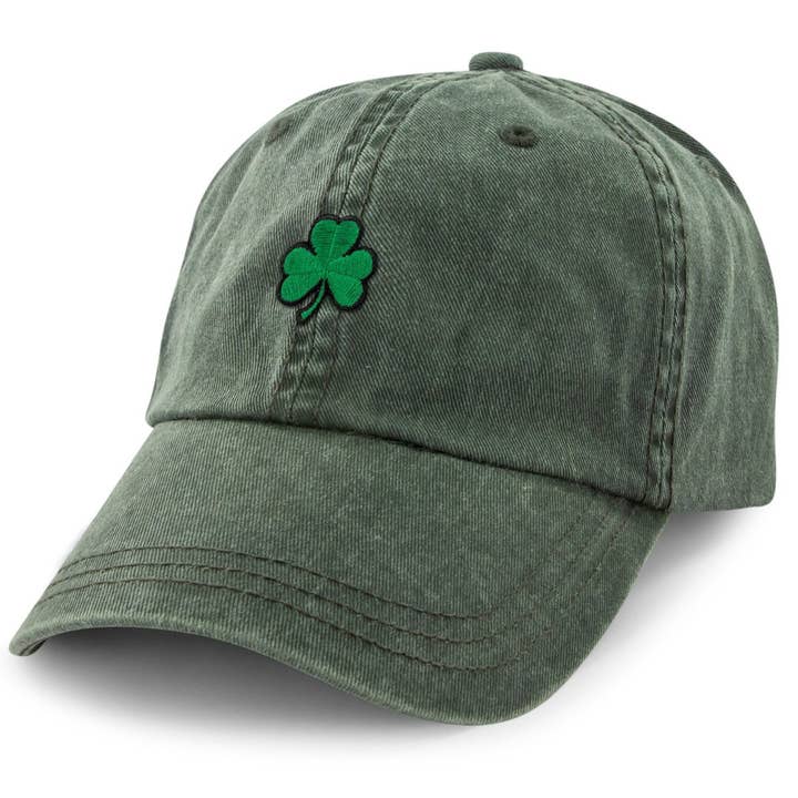Mini Shamrock Washed Dad Hat for wholesale by Chowdaheadz