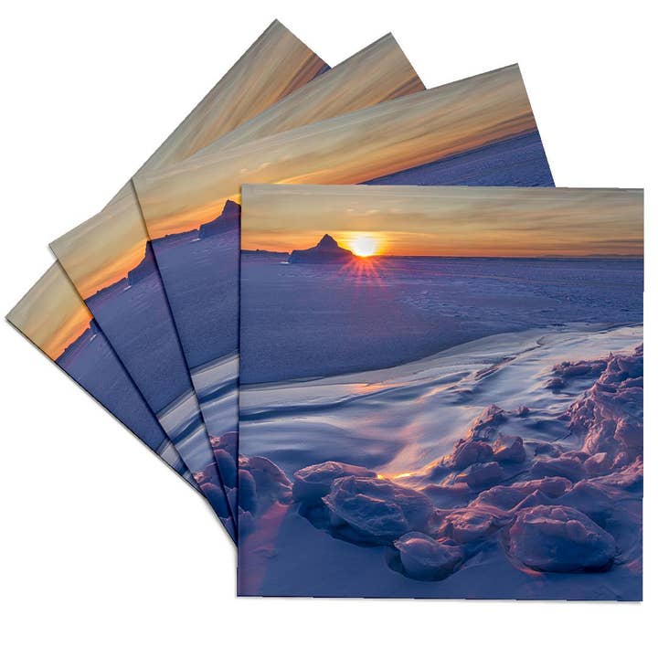 3dRose - Wholesale Coasters - 3dRose, Sunset at the shore of frozen Disko Bay, West Greenland, Denmark,, Coaster