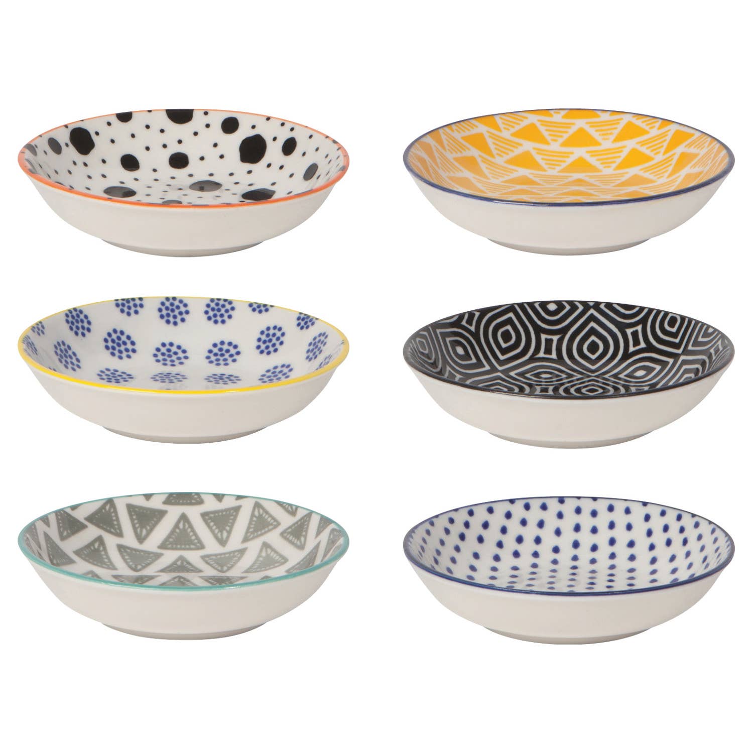 Now Designs by Danica - Wholesale Condiment/Dip Bowl - Bits & Dots Multi-Color Pinch Bowls Set of 67